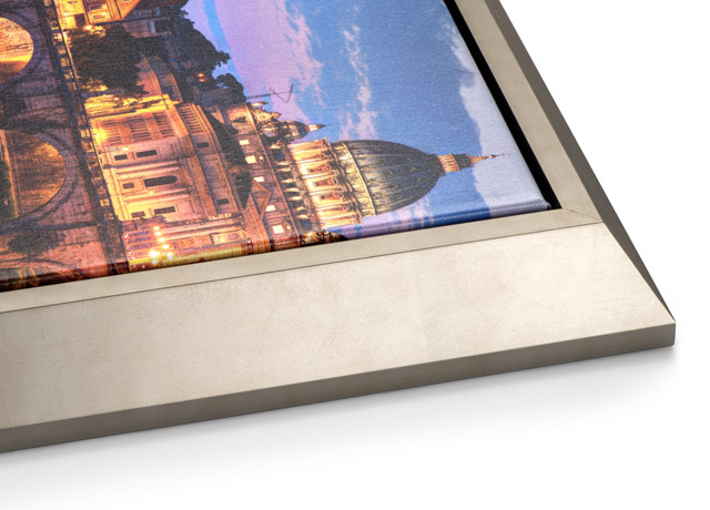 One and One Half Inch Premium Fine Art Canvas Wrap with Pewter Wedge Float Frame