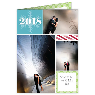 P196v Year & Snowflakes Holiday Card Design
