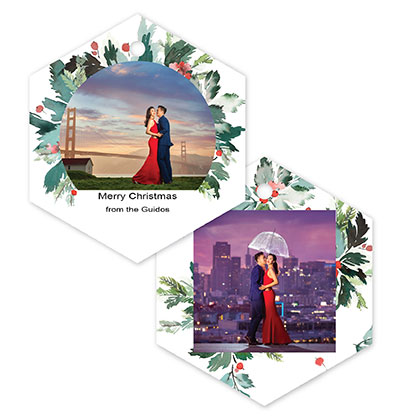 Holly 588 - Hex Metal Ornament