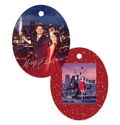 Merry Christmas 616 - Oval Metal Ornament