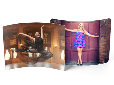 Curved Metal Print for Tabletop Display and Presentation